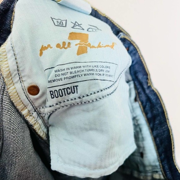 7 For All Mankind Bootcut Jeans 29 Womens Blue Mid Rise Med Wash Faded Denim - Picture 6 of 8